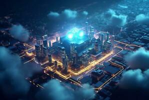 cloud computing technology. generative ai photo