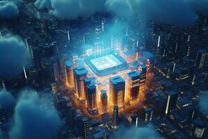 cloud computing technology. generative ai photo