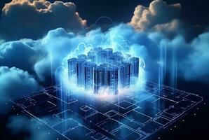 cloud computing technology. generative ai photo