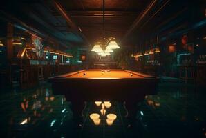 brand new and modern billiard room. generative ai photo