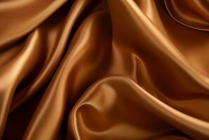 Luxury fabric abstract brown background or fluid waves of grunge silk texture velvet satin or luxury. generative ai photo