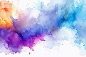 colorful watercolor isolated white background. generative aii photo