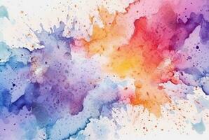 colorful watercolor isolated white background. generative aii photo