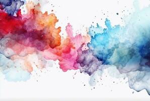 colorful watercolor isolated white background. generative aii photo