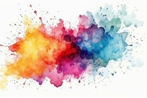 colorful watercolor isolated white background. generative aii photo