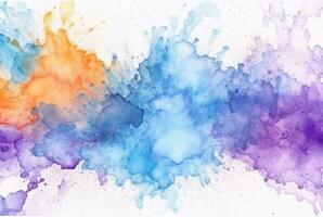 colorful watercolor isolated white background. generative aii photo