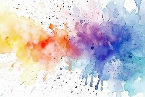 colorful watercolor isolated white background. generative aii photo