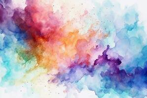 colorful watercolor isolated white background. generative aii photo