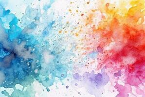 colorful watercolor isolated white background. generative aii photo