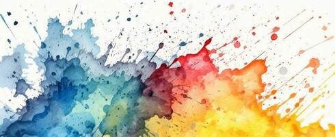 colorful watercolor isolated white background. generative aii photo