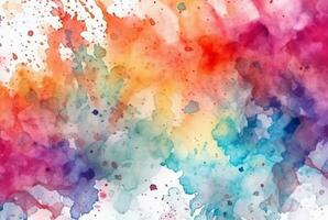 colorful watercolor isolated white background. generative aii photo