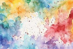 colorful watercolor isolated white background. generative aii photo