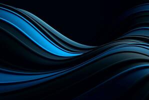 abstract blue and black background. generative ai photo