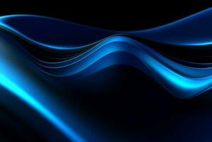 abstract blue and black background. generative ai photo