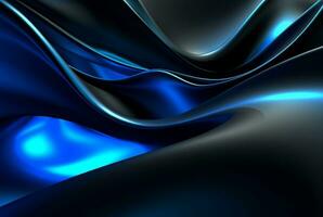 abstract blue and black background. generative ai photo