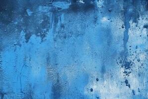 Blue cement texture background with watercolor splashes. generative ai photo