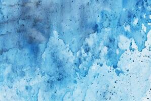 Blue cement texture background with watercolor splashes. generative ai photo