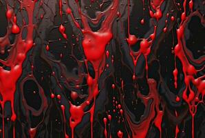 black cement texture background with red watercolor drips or splashes. generative ai photo