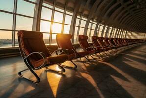 chairs in the airport. generative ai photo