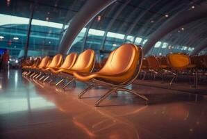 chairs in the airport. generative ai photo