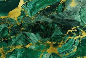 Luxury green gold marble texture background. generative ai photo