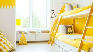 Adventurous Haven Playful and Colorful Kid's Room, Generative AI photo