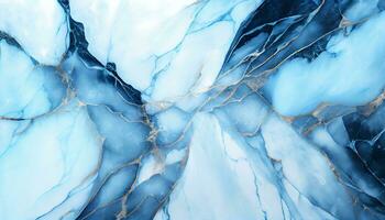 Generative AI, Glossy Blue and White Marble Texture photo