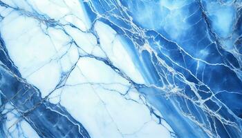 Generative AI, Glossy Blue and White Marble Texture photo