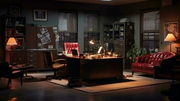 Gritty Detective's Office, AI Generative photo