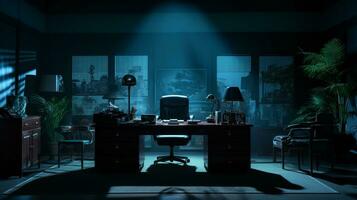 Gritty Detective's Office, AI Generative photo