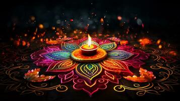 un cautivador monitor de diwali resplandor, ai generativo foto