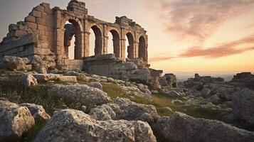 Generative AI, Ancient Ruins Combine landscapes with historical element photo