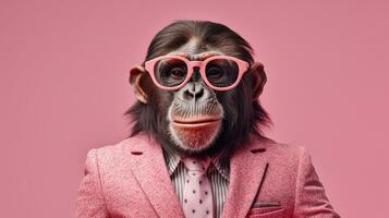 generativo ai, frio chimpance Gafas de sol estilo foto