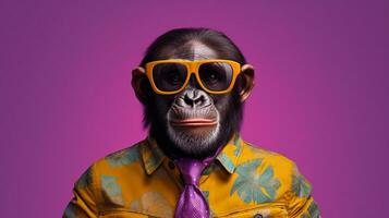 Generative AI, Cool Chimp Sunglasses Style photo