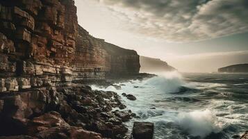 Generative AI, Majestic Coastal Cliffs photo