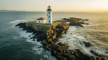 Generative AI, Guiding Beacons Capturing the Timeless Beauty of Coastal Lighthouses photo