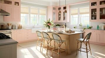 Generative AI, Seaside Serenity A Coastal Style Kitchen photo