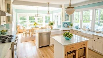 Generative AI, Seaside Serenity A Coastal Style Kitchen photo