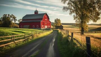 Generative AI, Fields of Tranquility Embracing the Rural Charms photo