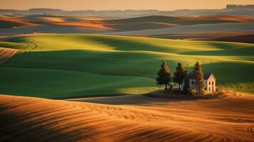 generativo ai, campos de tranquilidad abrazando el rural encantos foto