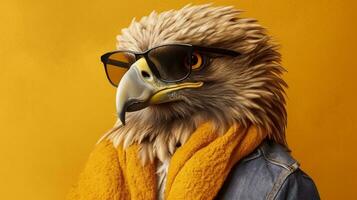 Generative AI, Cool Eagle A Majestic Avian with Style photo