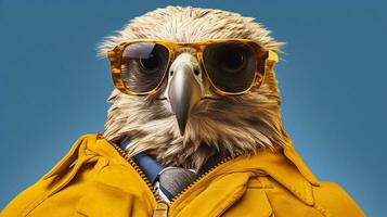 generativo ai, frio águila un majestuoso aviar con estilo foto