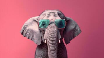Generative AI, Shades of Serenity Elephant in Stylish Sunglasses photo