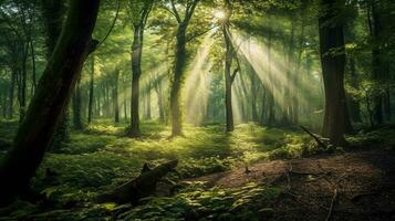 generativo ai, bosque maravillas atención en el etéreo belleza de bosques foto