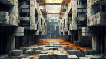 Generative AI, Resilient Geometry Nature's Reclamation photo
