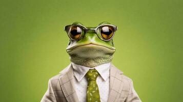 Generative AI, Cool Frog in Stylish Sunglasses photo