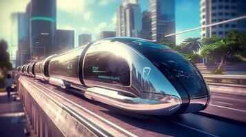 Generative AI, Journey to Tomorrow, Futuristic transportation photo