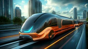 Generative AI, Journey to Tomorrow, Futuristic transportation photo