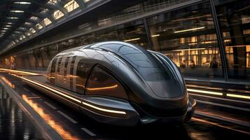 Generative AI, Journey to Tomorrow, Futuristic transportation photo