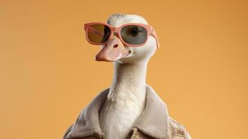 Generative AI, Cool Goose Stylish Avian in Shades, AI Generative photo